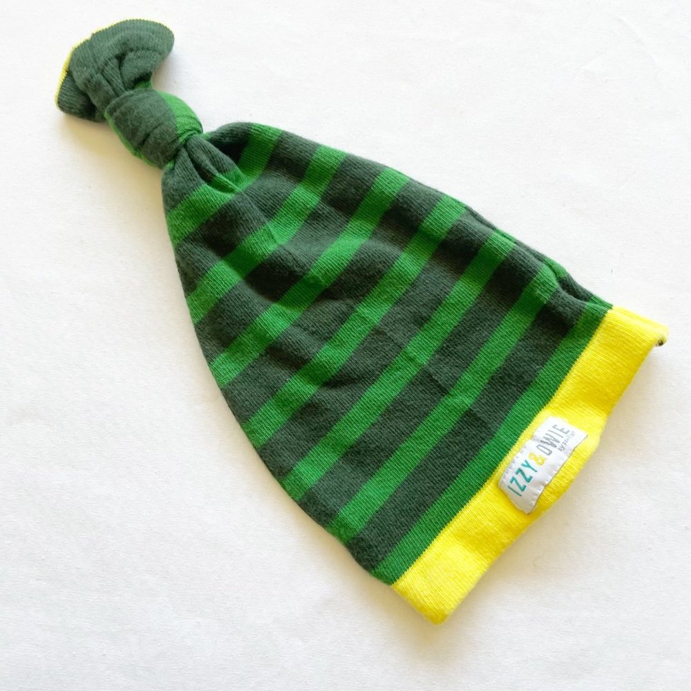 Izzy & Owie Green and Yellow Baby Hat One Size